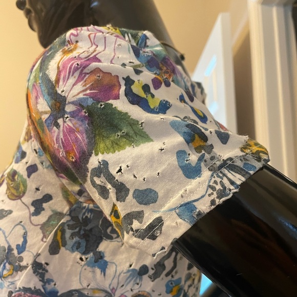 ❤️sold❤️ Balmain Floral distressed t shirt France 36 USA 6 medium - Picture 5 of 14